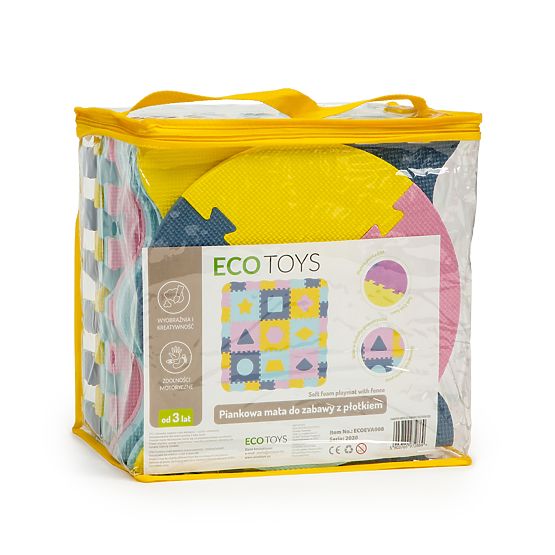 Foam mat - puzzle in pastel colors