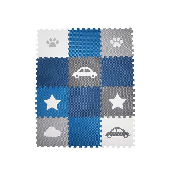 Foam play mat 12 pcs - Cloud, car, shoe, stars
