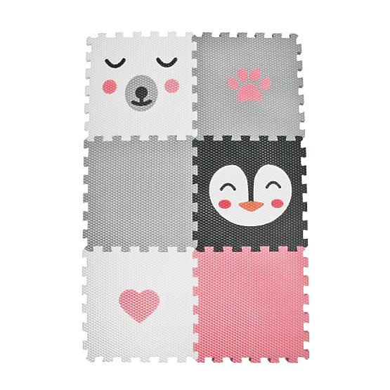 Foam play mat 6 pcs - Bear, penguin, heart and paw