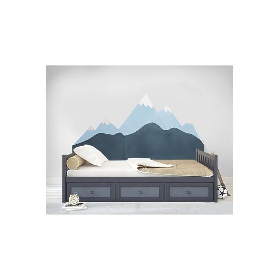 Foam protection for the wall behind the bed Mountains - blue
