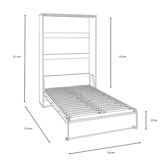 Folding Bed KOBI VERTO 120x200 Gray 1 pc