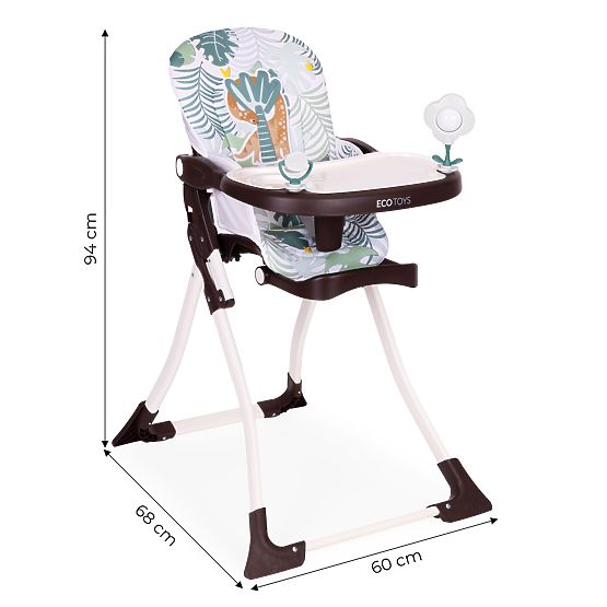 Folding Children's High Chair with Toys ECOTOYS