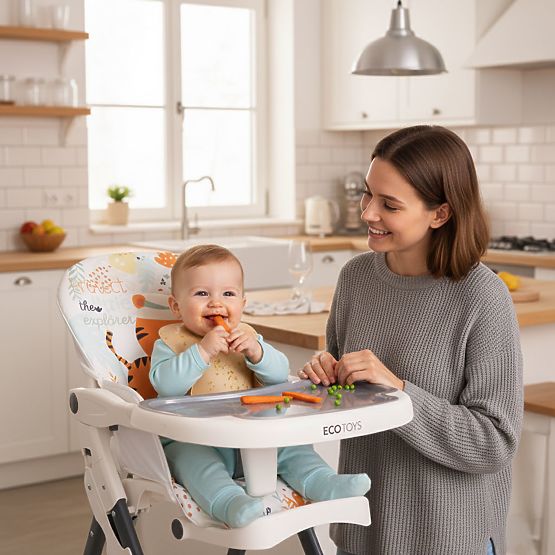 Folding Children's High Chair with Toys ECOTOYS