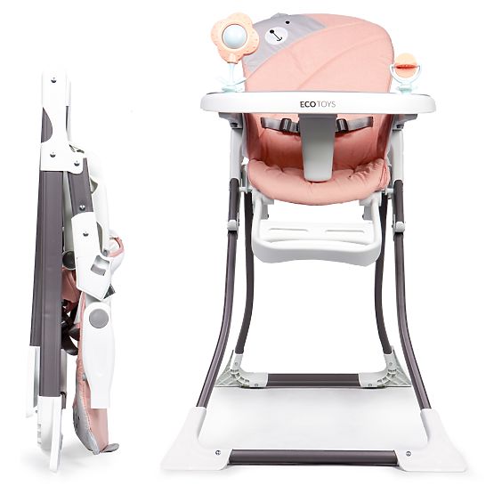 Folding Pink High Chair ECOTOYS