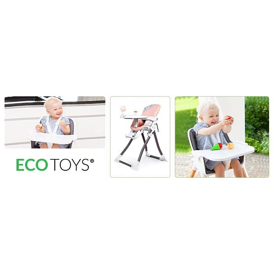 Folding Pink High Chair ECOTOYS