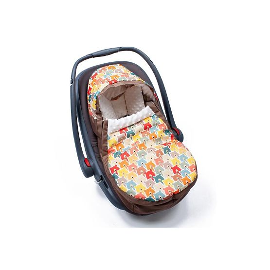 Footmuff for car seats TEDDY BEAR orange