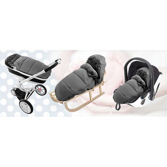 Footmuff for children Owl - grey-mint