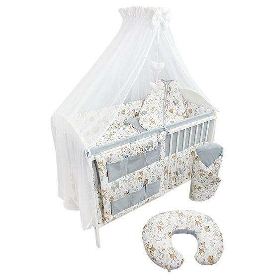 Forest animals cot - gray