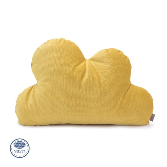 Pillow puff Velvet - mustard