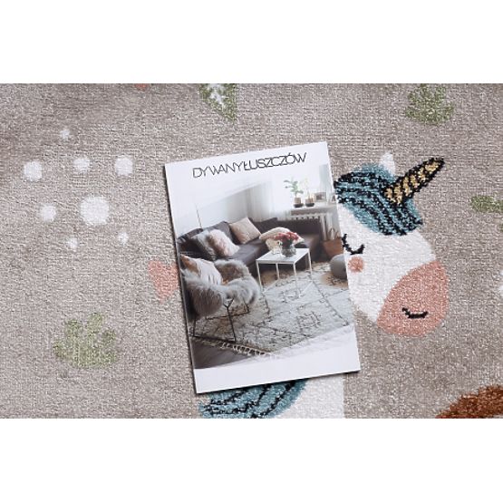 FUN Sweety Rug for Children, Unicorn, Rainbow Beige