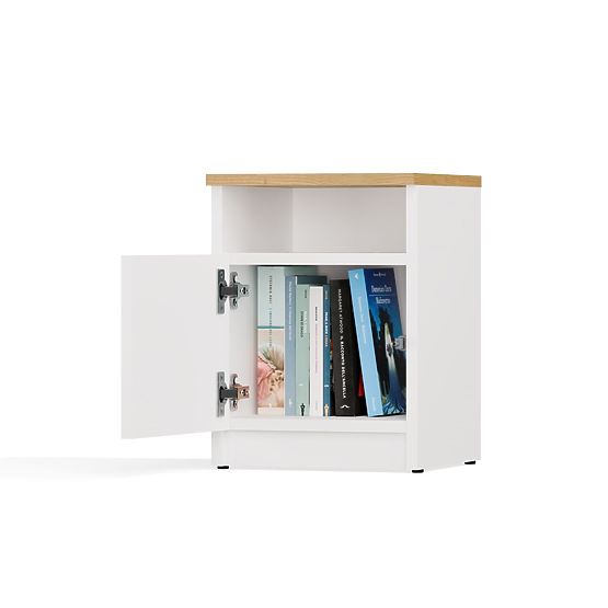 GALAX 30/1D Nightstand WHITE-ARTISAN