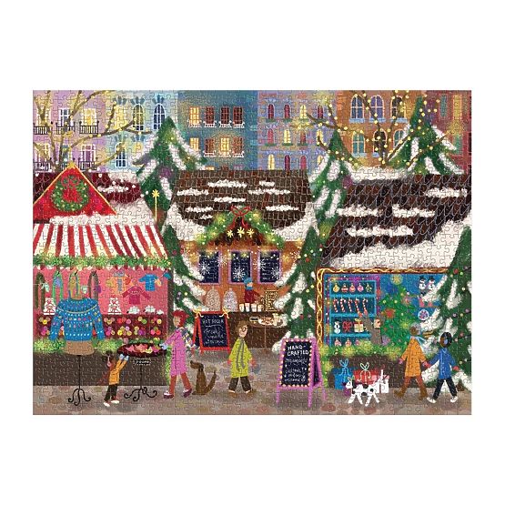 Galison Foil Puzzle Joy Laforme Christmas Markets 1000 Pieces