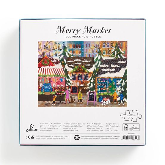Galison Foil Puzzle Joy Laforme Christmas Markets 1000 Pieces