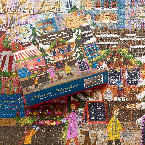 Galison Foil Puzzle Joy Laforme Christmas Markets 1000 Pieces