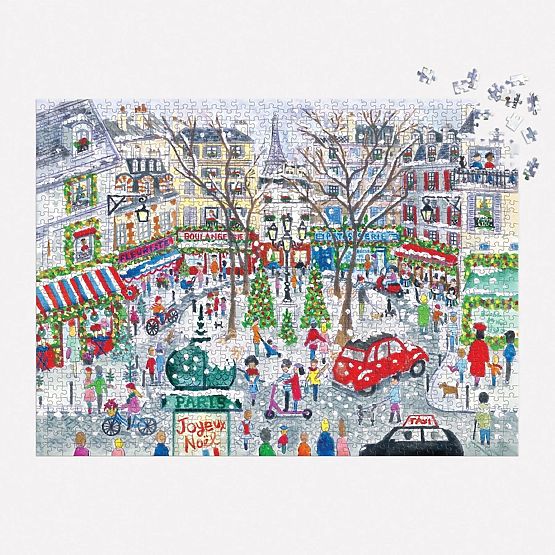 Galison Foil Puzzle Michael Storrings Christmas Paris 1000 Pieces