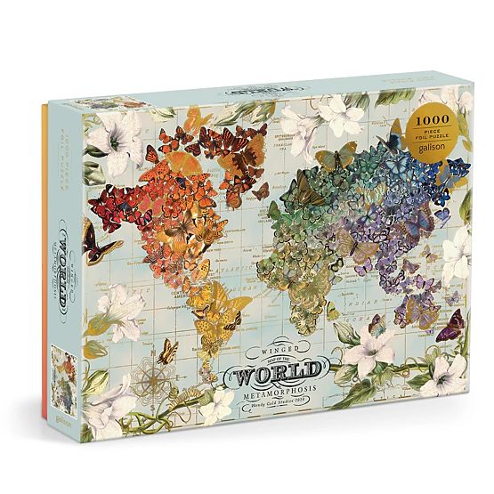 Galison Foil Puzzle Wendy Gold Winged Metamorphosis 1000 Pieces