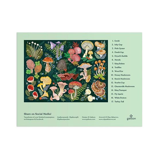 Galison Mushroom World Puzzle 1000 Pieces