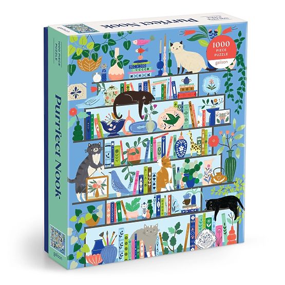 Galison Puzzle Cat Library 1000 Pieces