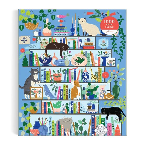 Galison Puzzle Cat Library 1000 Pieces