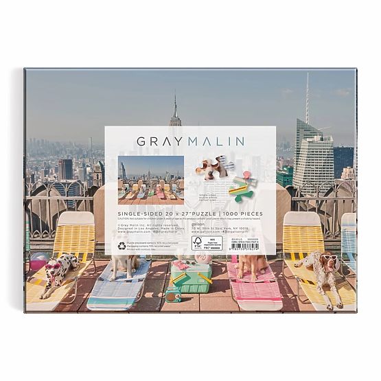 Galison Puzzle Dogs in New York Gray Malin 1000 Pieces