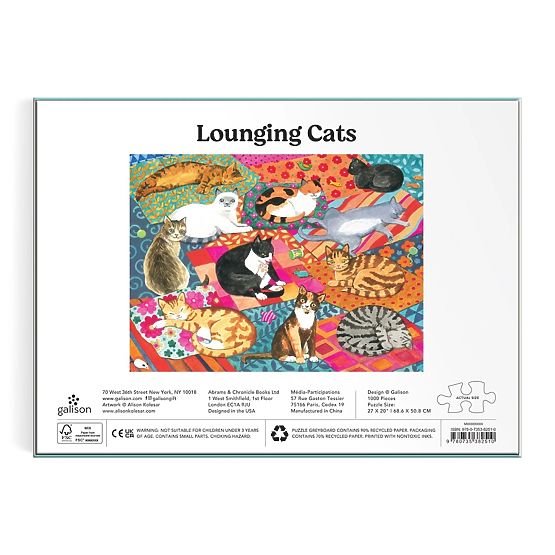 Galison Puzzle Lounging Cats 1000 Pieces