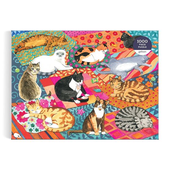 Galison Puzzle Lounging Cats 1000 Pieces