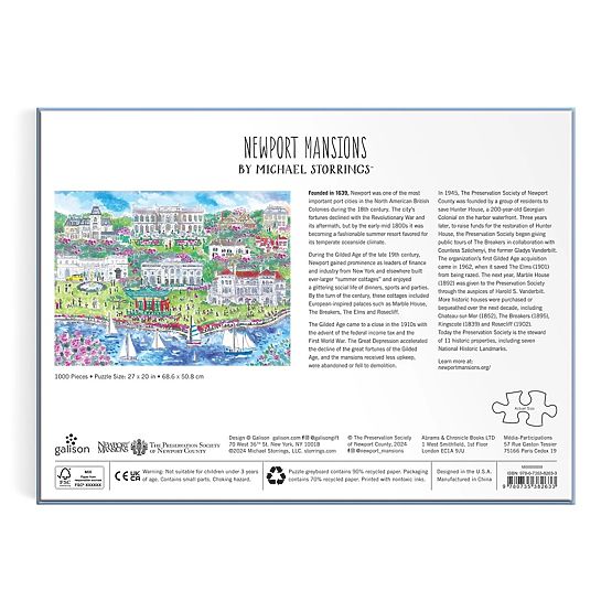 Galison Puzzle Michael Storrings Mansions in Newport 1000 Pieces