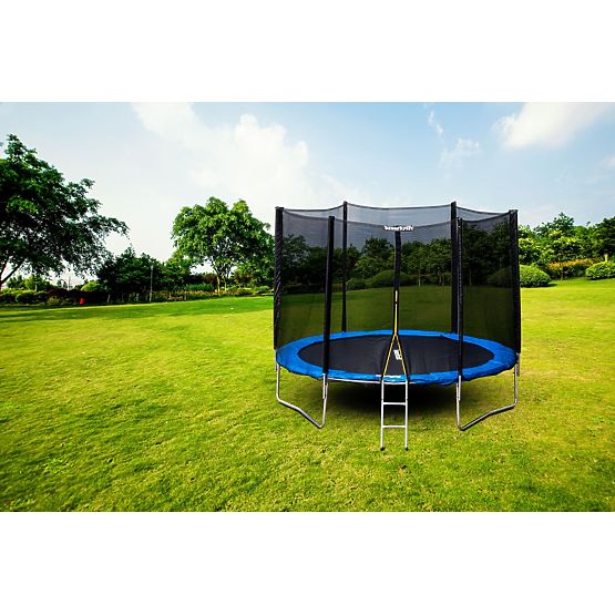 Garden Trampoline with External Net, Diameter 8 ft 244-252 cm + Ladder