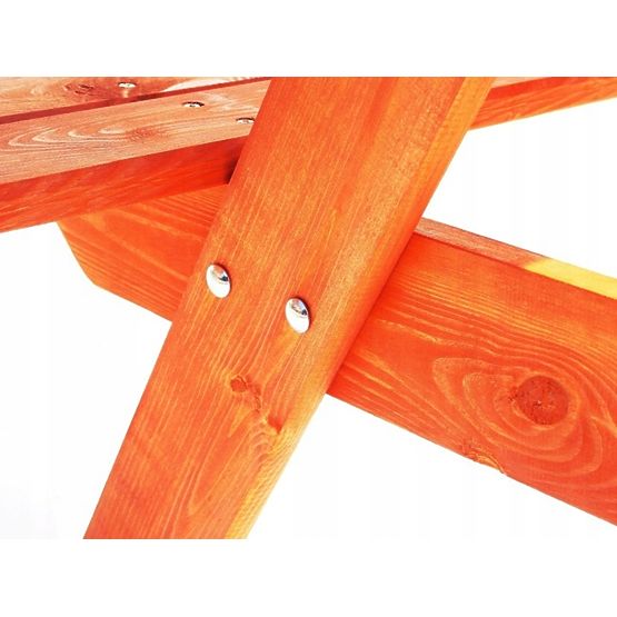 Garden wooden table with benches