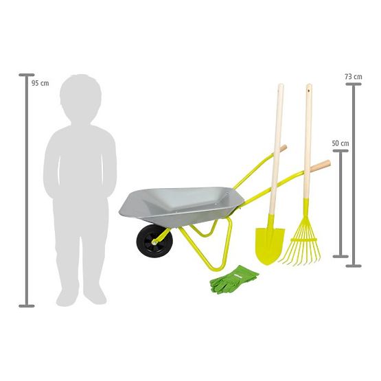 Gardener Set Wheelbarrow + Tools + Gloves