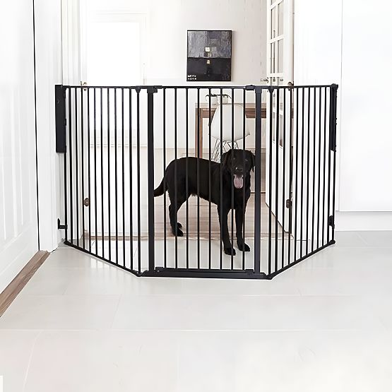 Gate, Playpen, Protective Barrier for Children and Animals, 5 Panels, 60 cm, Metal, Black, ECOTOYS
