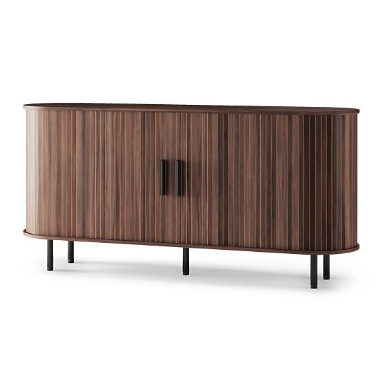 Gliss Dresser, Rounded, Slats, Dark Walnut