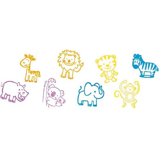 Goki set of wooden stamps with ink - 8 pcs