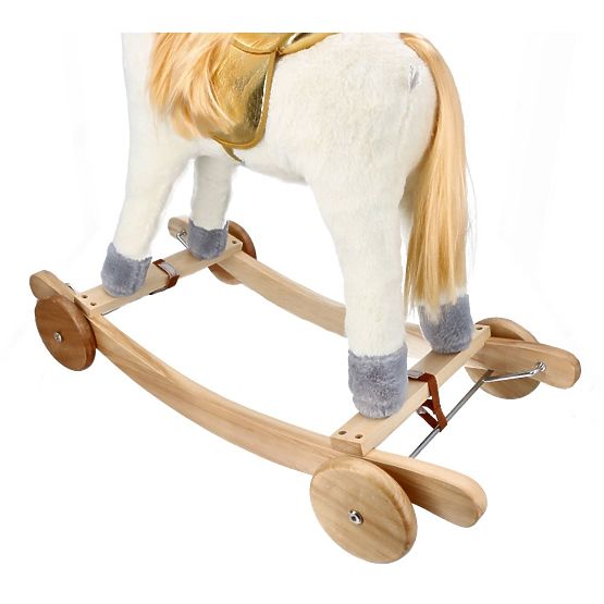Golden Rocking Unicorn with Wheels