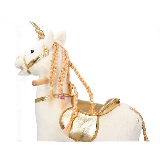 Golden Rocking Unicorn with Wheels