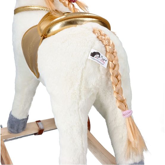 Golden Rocking Unicorn with Wheels