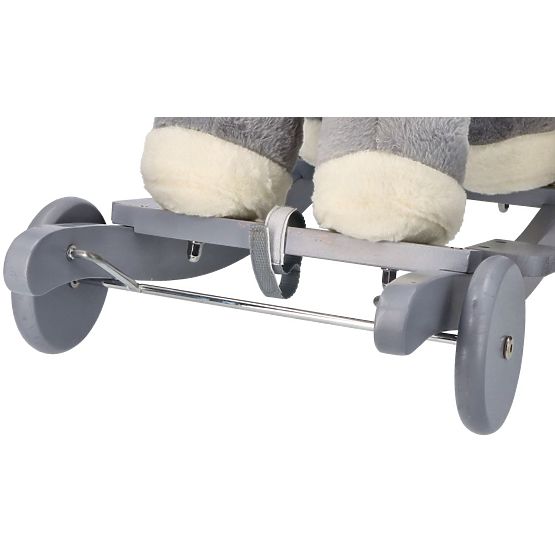 Gray Rocking Horse with Seat and Wheels