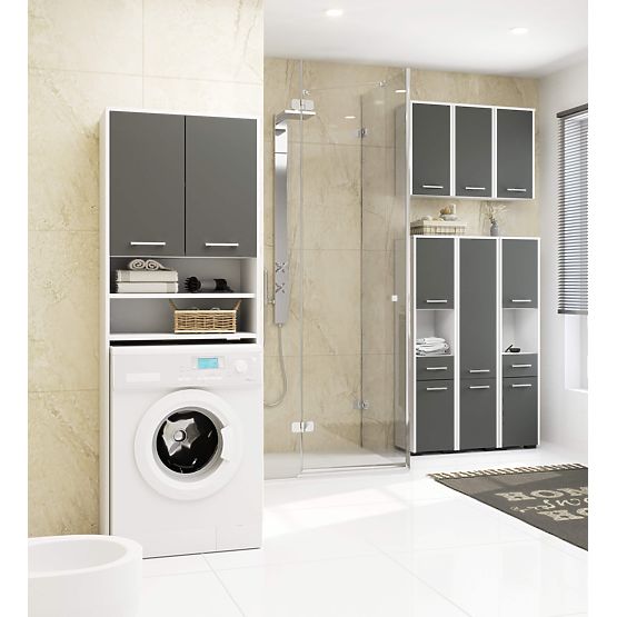 HANGING BATHROOM CABINET FIN W30 1D WHITE / GRAY