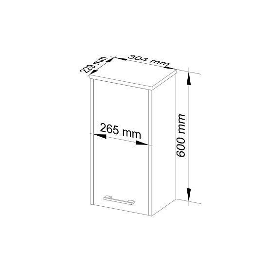 HANGING BATHROOM CABINET FIN W30 1D WHITE / GRAY