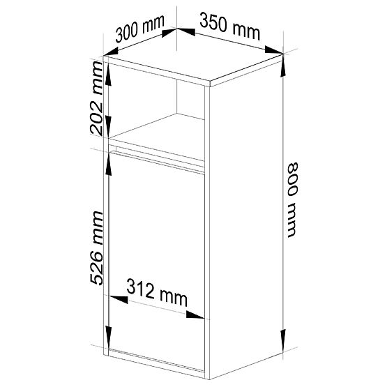 HANGING BATHROOM CABINET VAMI W35 1D 1W OAK CRAFT / BLACK