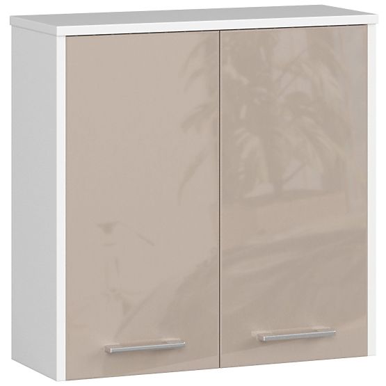 Hanging Cabinet W 60 cm FIN 2D - White-Cappuccino Gloss