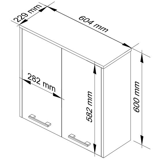 HANGING CABINET WIDTH 60 cm FIN 2D WHITE / SONOMA