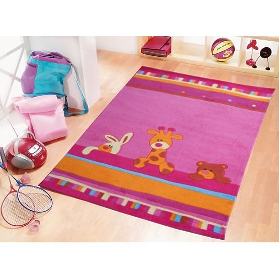 Happy Friends Children's Rug - Lilac Pink N