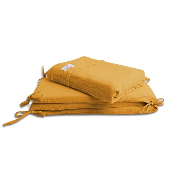 Heavens Muslin 3 Piece Bedding Set - Mustard