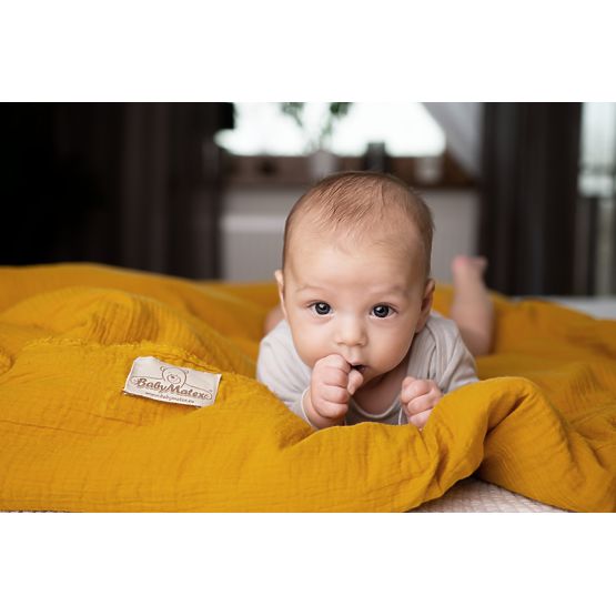 Heavens Muslin 3 Piece Bedding Set - Mustard