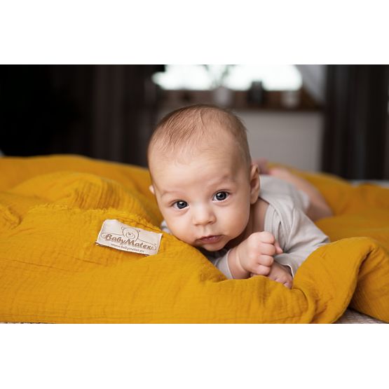 Heavens Muslin 3 Piece Bedding Set - Mustard