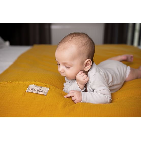Heavens Muslin 3 Piece Bedding Set - Mustard