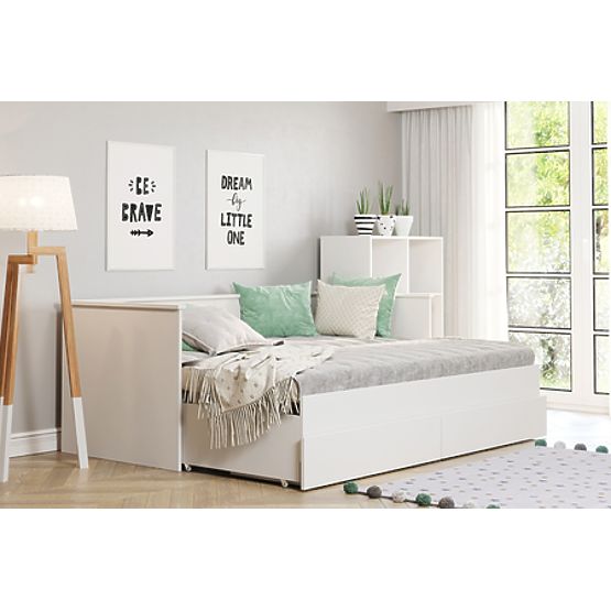 HELIOS Extendable Bed with Two Drawers Without Mattress 200x80/200x160