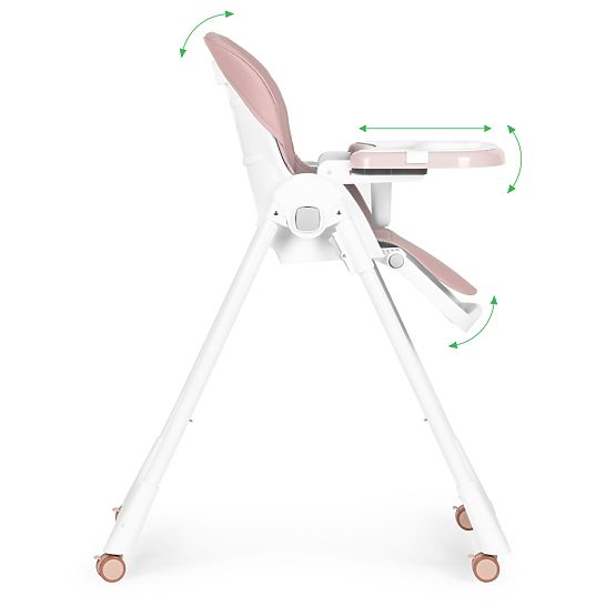 High Chair, Adjustable Height, Eco Leather, Straps, Double Tray ECOTOYS