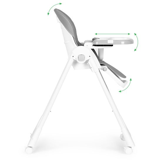 High Chair with Adjustable Height, Eco-leather, Safety Belts, Double Tray ECOTOYS